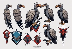 vulture tattoo idea