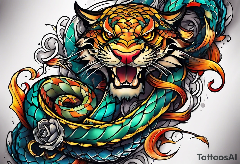 snake and dagger tattoo idea
