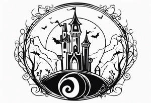 jack skellington and his castle tattoo idea