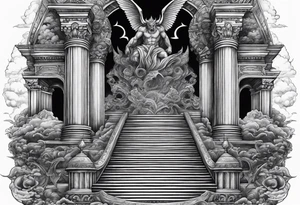 Satan knocked down the stairway to heaven tattoo idea