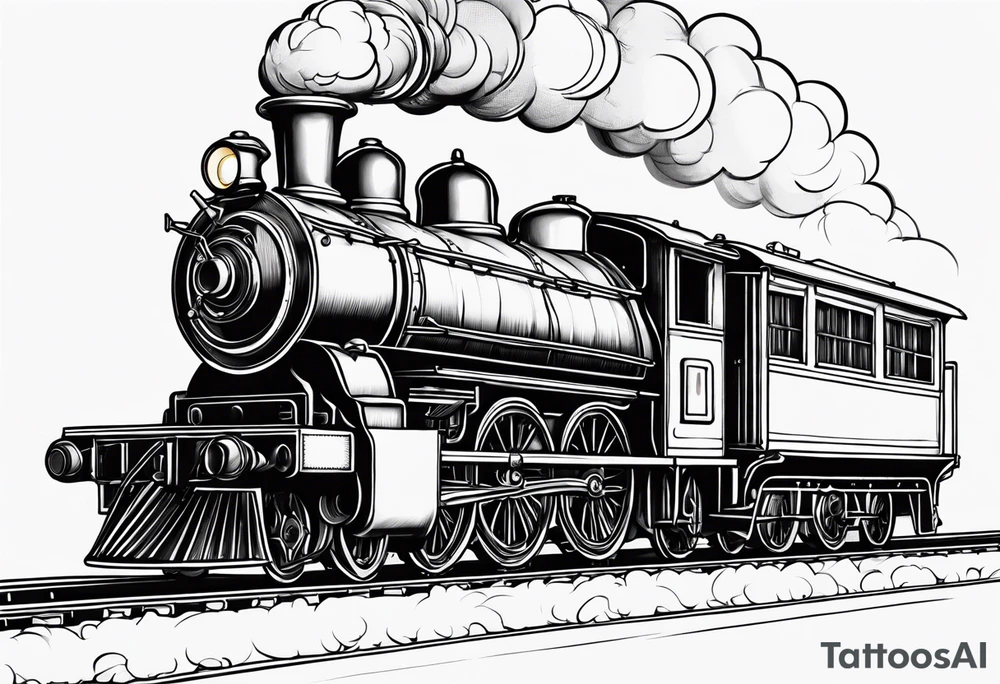 Simple steam train tattoo idea