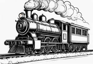 Simple steam train tattoo idea