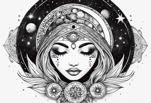 With all my heart and all my soul to the end of the universe To infinity and beyond.  sun and moon without face tattoo idea