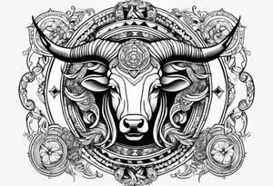 Gemini taurus zodiac symbols 
combined tattoo idea