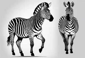 Zebra standing on back legs tattoo idea