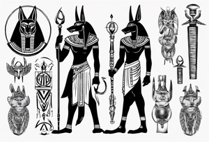 anubis, horus tattoo idea