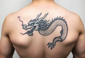 powerful dragon with Chinese style themed on details tattoo idea
