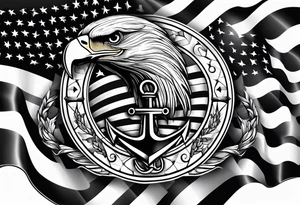 Flag,eagle, anchor tattoo idea