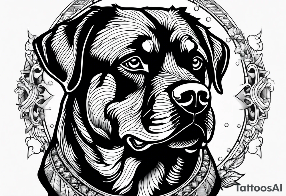 Cool Rottweiler tattoo idea