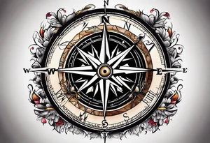 Broken compass tattoo idea