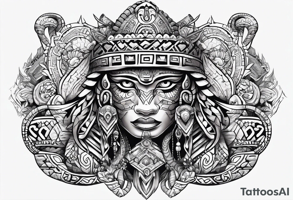 Aztec snake tattoo idea