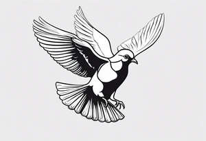 black line pigeon 
on a staue tattoo idea