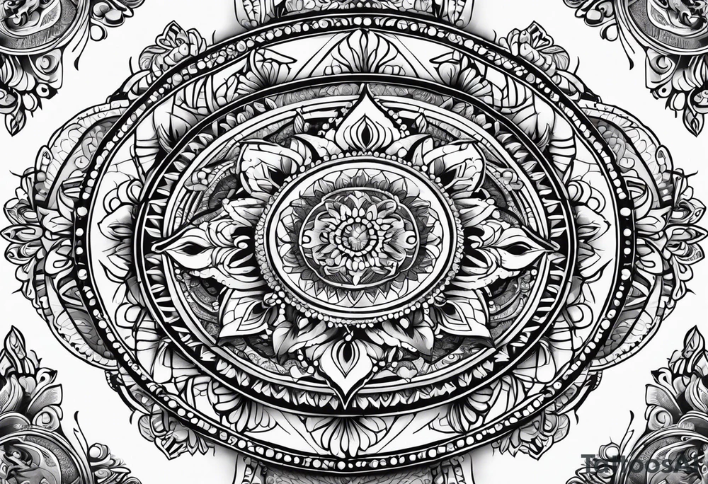 mandala with lace tattoo idea