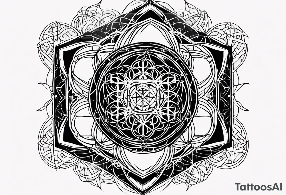 Metatrons cube flower of life tattoo idea