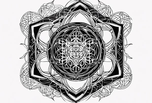 Metatrons cube flower of life tattoo idea