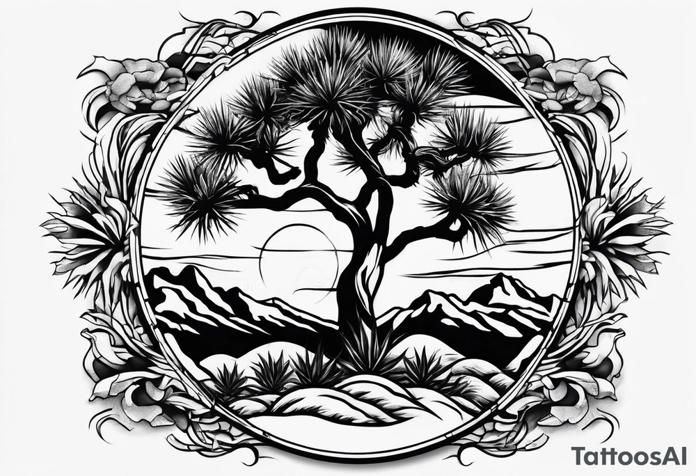Joshua tree yin and yang tattoo idea