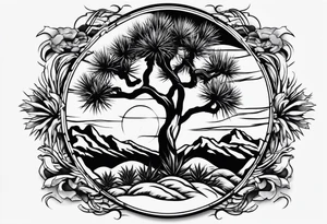 Joshua tree yin and yang tattoo idea