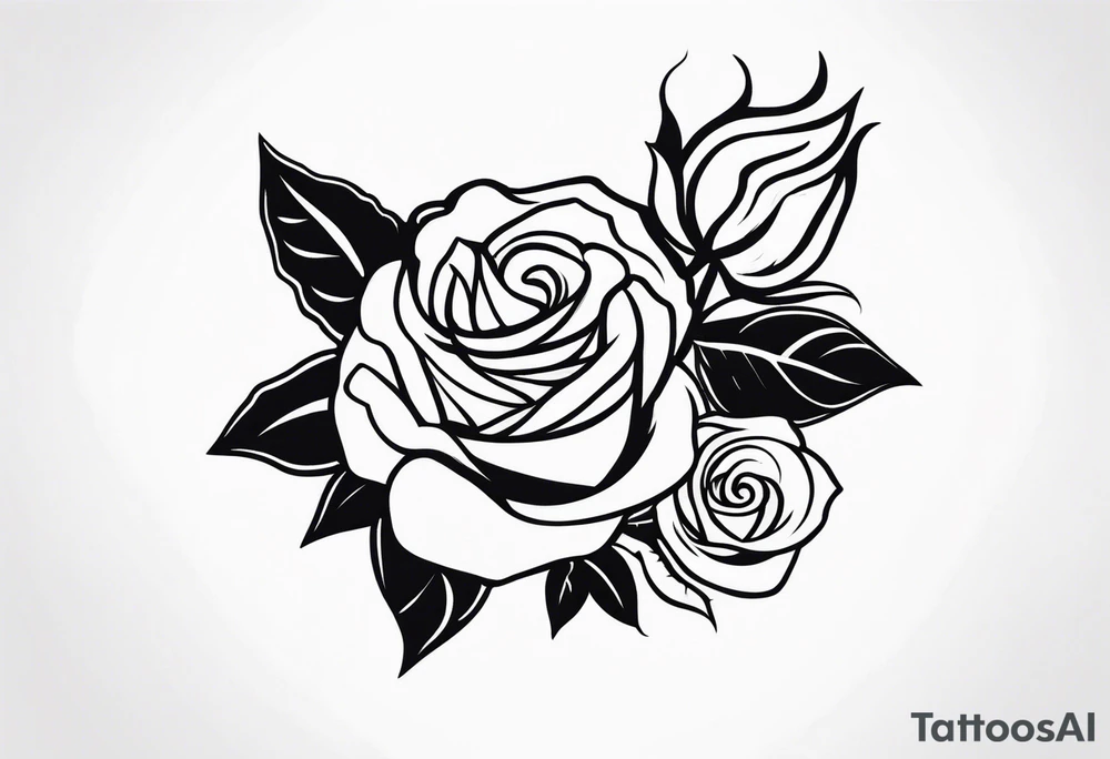 Thunder and roses tattoo idea