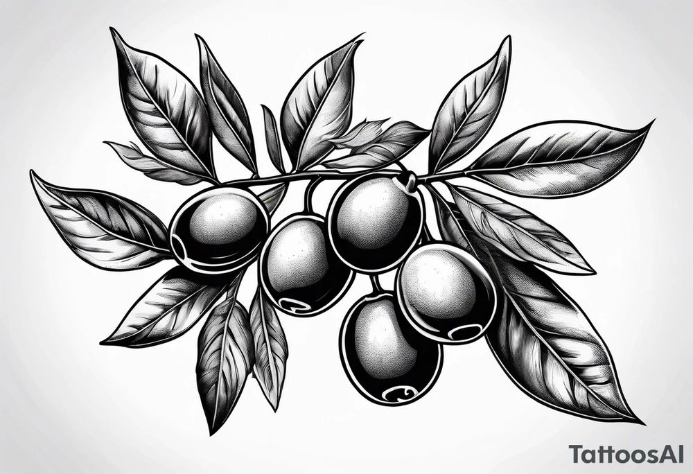 An olive branch with a thornvine tattoo idea