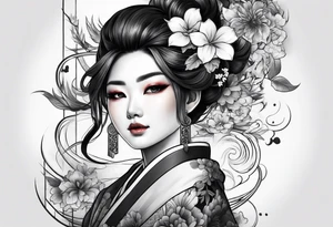 luck combined with japanese culture tattoo idea