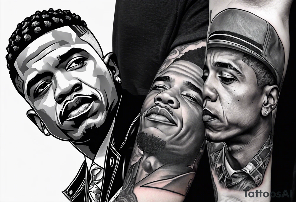 baby of dababy and obama tattoo idea