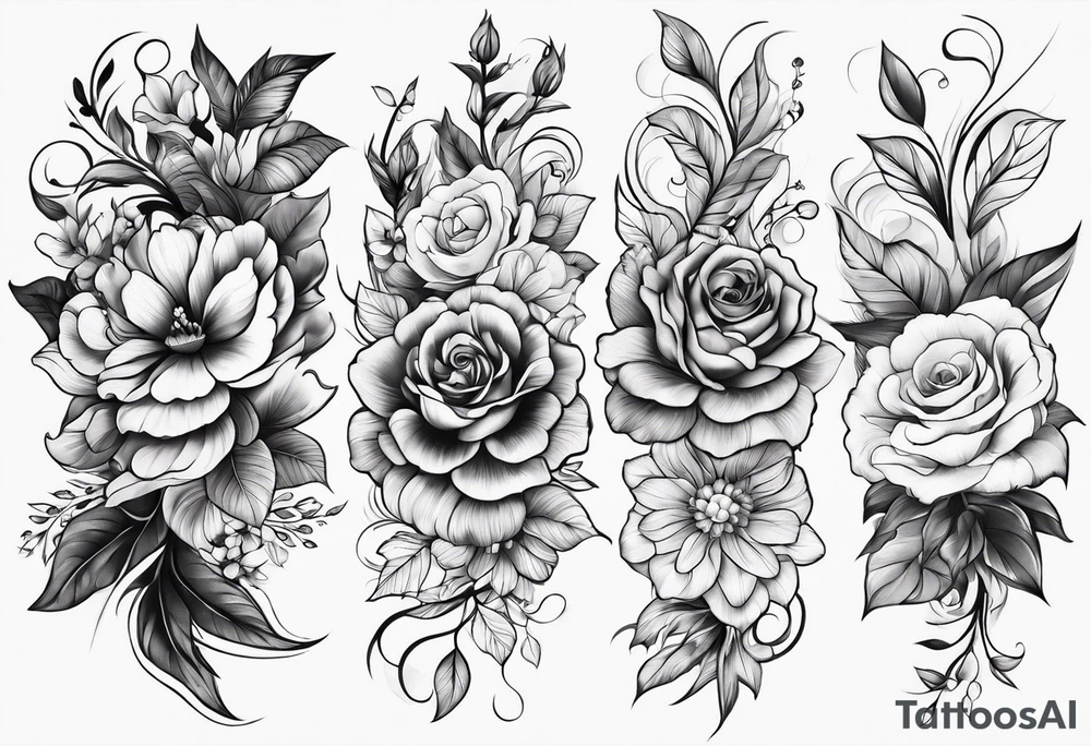 floral sleeve tattoo idea