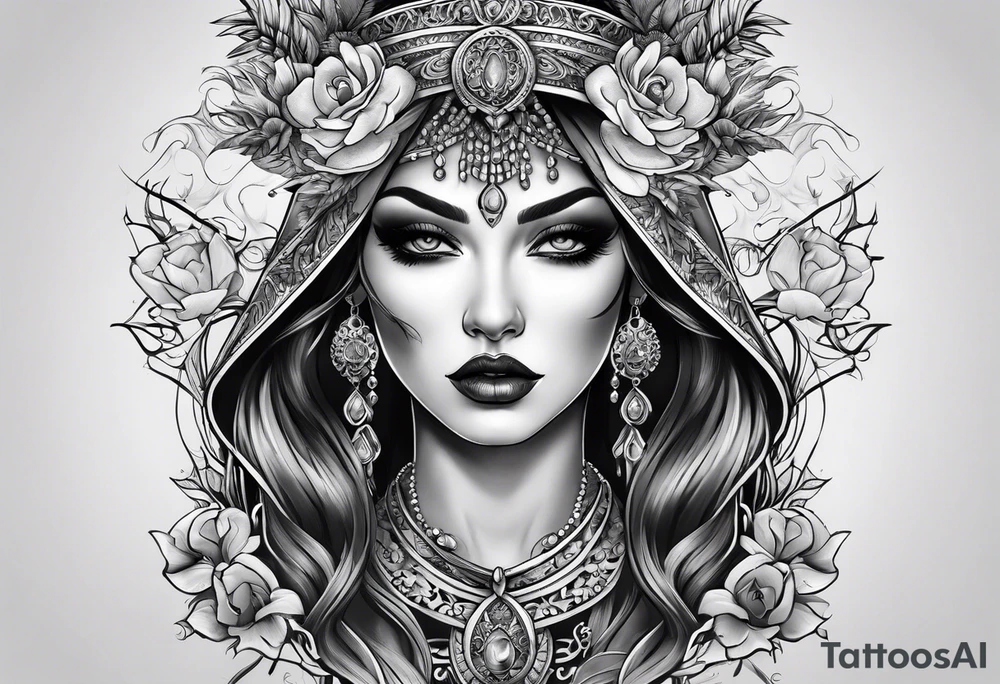 lady grim tattoo idea