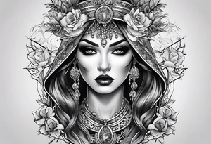 lady grim tattoo idea