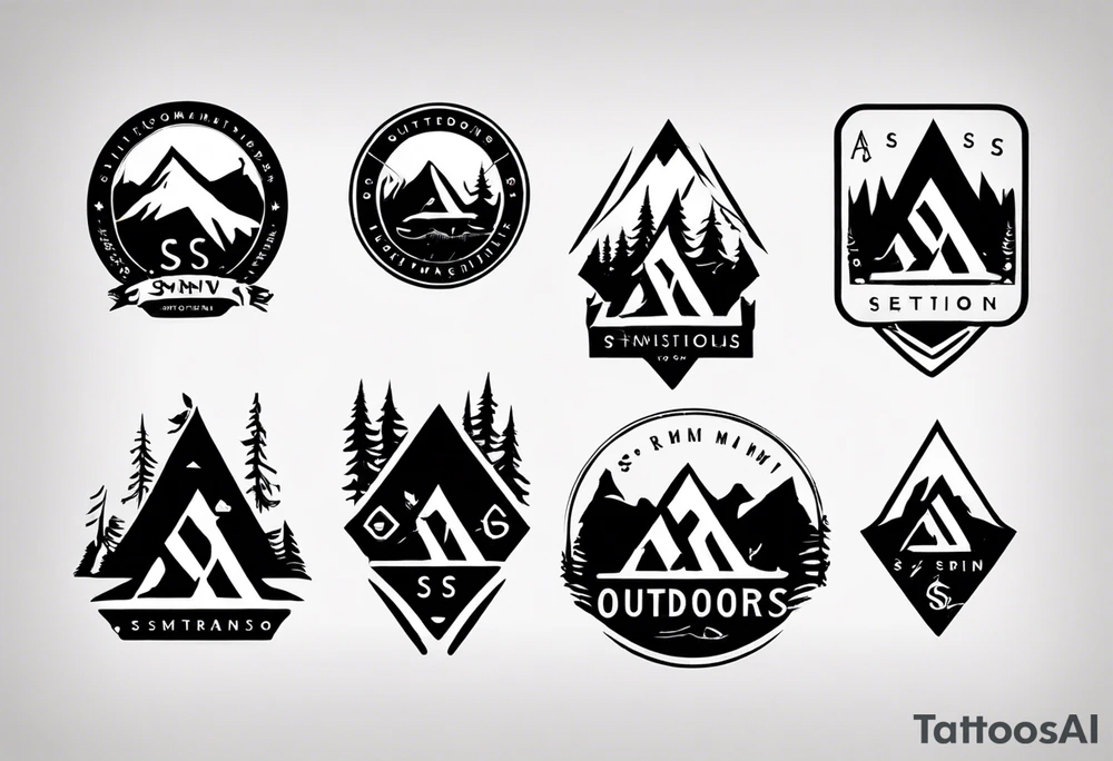 A logo for an outdoors company that includes an "S" and an "M" tattoo idea