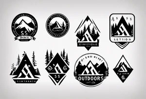 A logo for an outdoors company that includes an "S" and an "M" tattoo idea