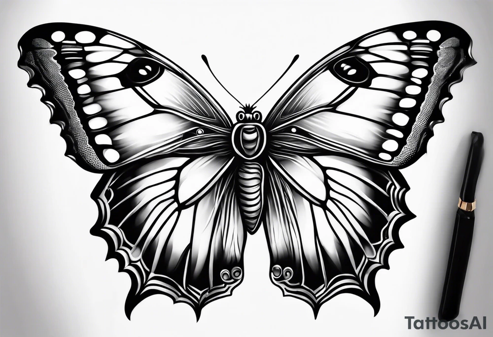 Owl butterfly tattoo idea