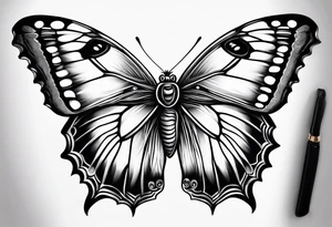 Owl butterfly tattoo idea