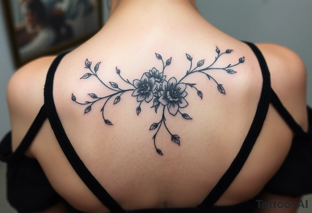 floral vines tattoo idea