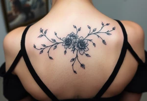 floral vines tattoo idea