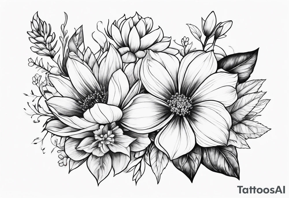 The month of June flowers tattoo idea
