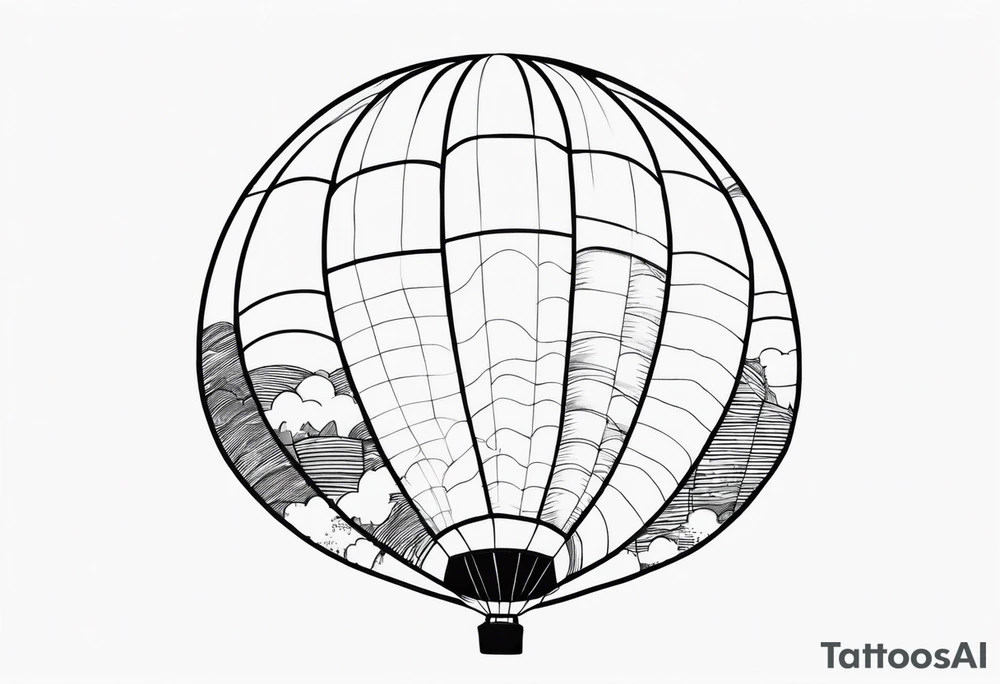 Hot air balloon in sky tattoo idea