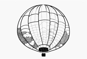 Hot air balloon in sky tattoo idea