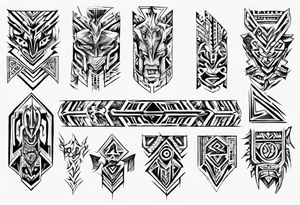 Block Tribal shaped for male left hand pectoral tattoo idea