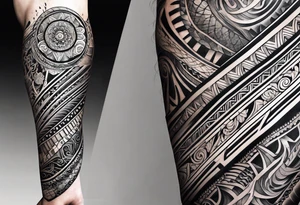 japanese and maori tattoo right arm sleeve tattoo idea