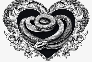 a snake wrapped around a heart tattoo idea