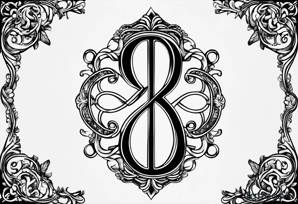 Just a plain Infinity symbol with a capital letter B in the center, a capital letter J in the left side, and a capital letter J in the right side tattoo idea