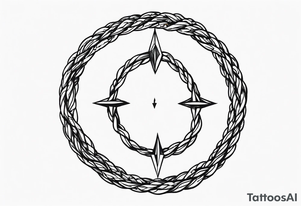 Δ inside a circle made from chain and rope elements. tattoo idea