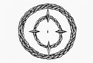 Δ inside a circle made from chain and rope elements. tattoo idea