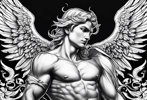 Male angel from hell tattoo idea