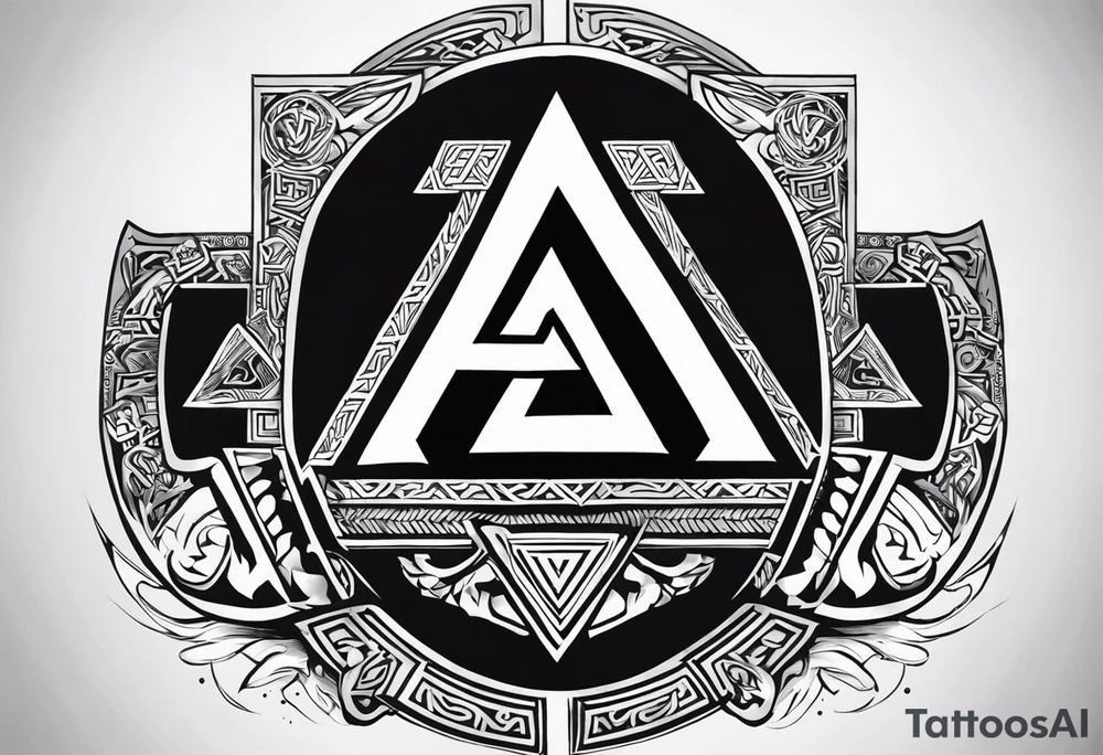 Valhalla shield sword valknut tattoo idea