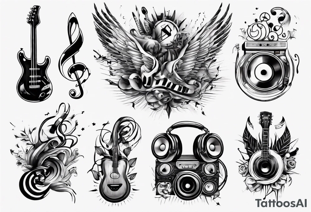 music sound tattoo idea