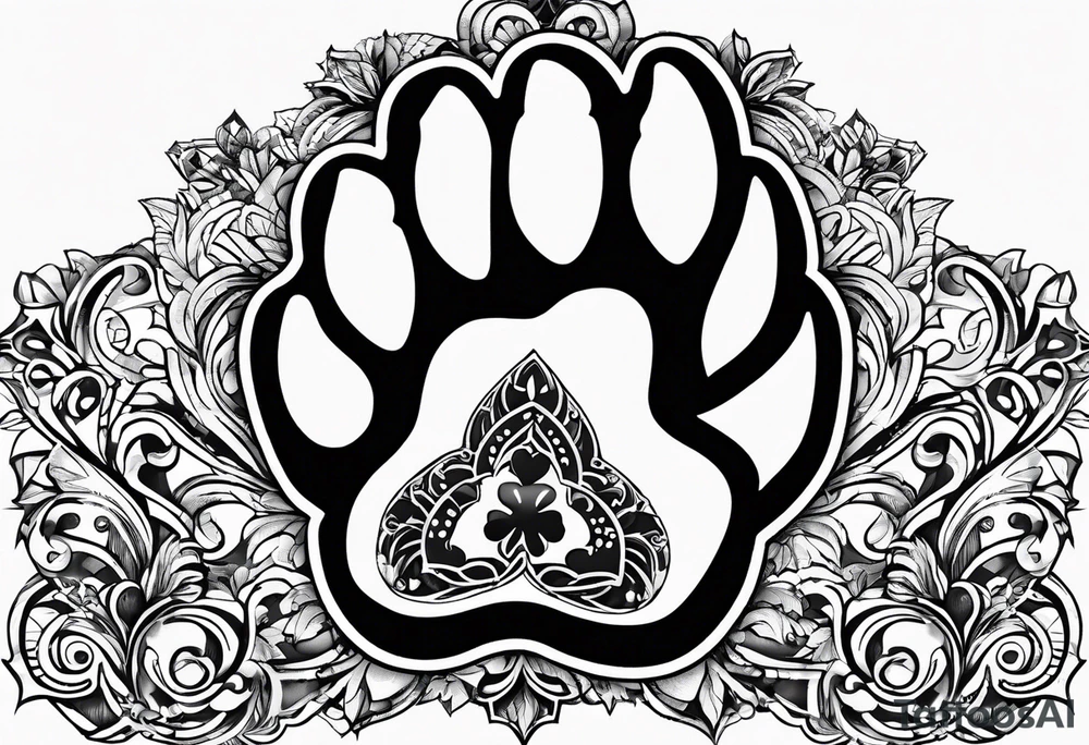 Dogs paw print with jaxy writing tattoo idea