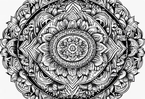 a psychedelic mandala under boobs tattoo idea