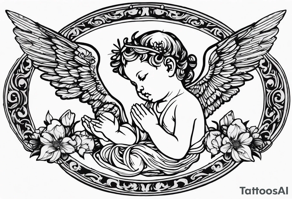 putti praying tattoo idea