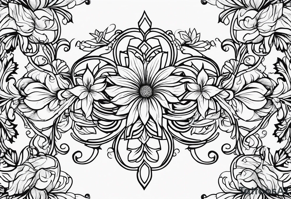 vines flowers tattoo idea